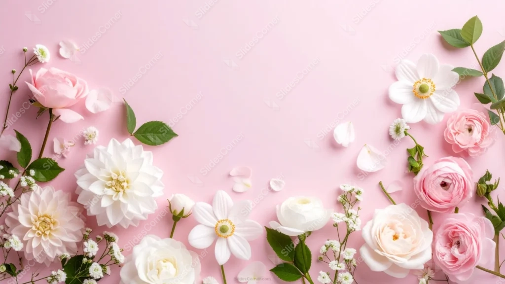 Pink Floral Background For Slides With A Framed Open Center Pink Floral Background For Slides With A Framed Open Center