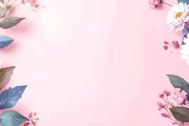Pink Floral Background For Google Slides With Watercolor Daisies