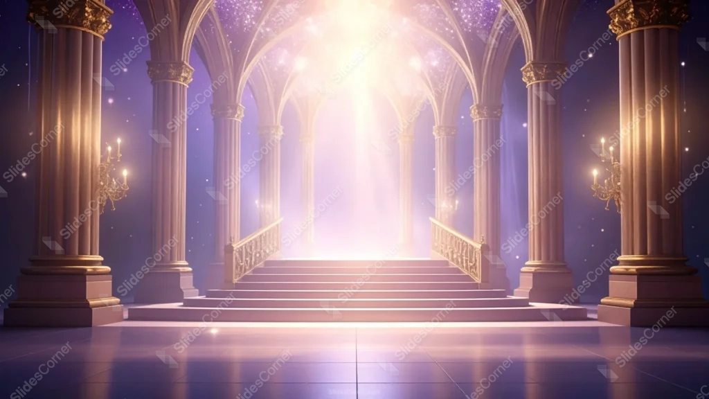 Elegant Fantasy Background For PowerPoint With A Palace Staircase Elegant Fantasy Background For PowerPoint With A Palace Staircase