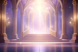 Elegant Fantasy Background For PowerPoint With A Palace Staircase