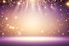 Purple Sparkle Background For PPT With A Golden Spotlight