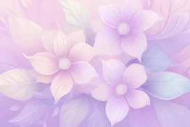 Purple Floral Background For PowerPoint With Illustrated Vein Petals