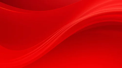 Red background design aesthetic with a glossy silk wave curving across a deep red canvas