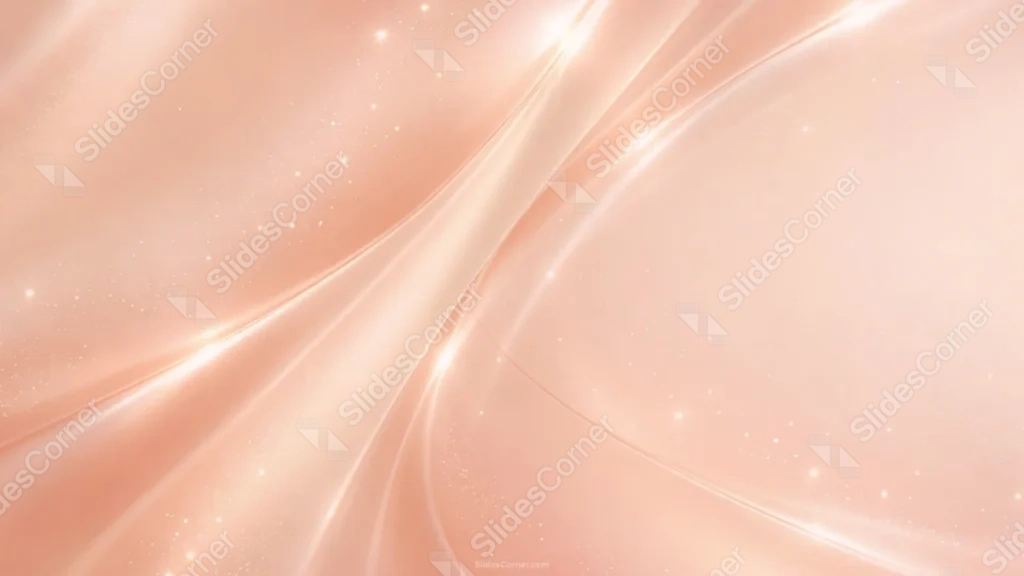 Rose Gold Background For PowerPoint With Glowing Satin Streaks
