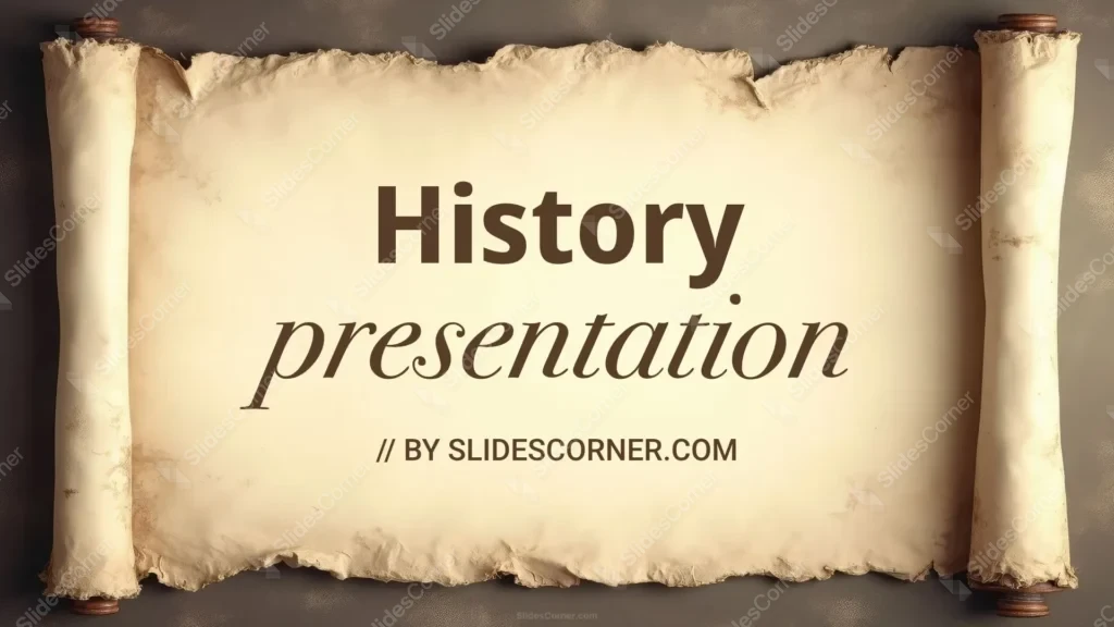 History Background for PPT with Aged Parchment Scroll