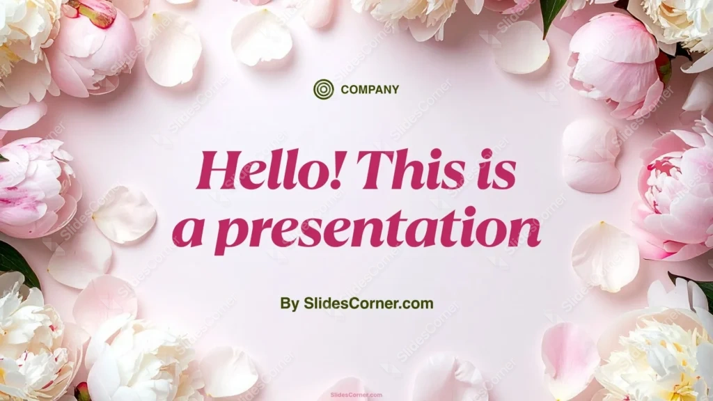 Soft Blush Peony Floral Background for Elegant Wedding PowerPoint Slides
