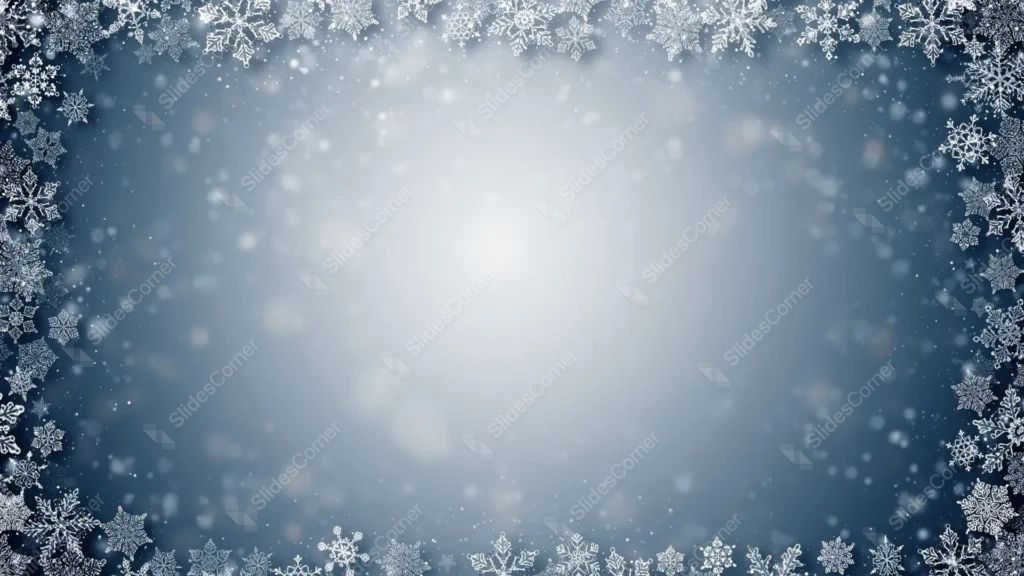Snowflake Winter Background For PowerPoint With a Glowing Center