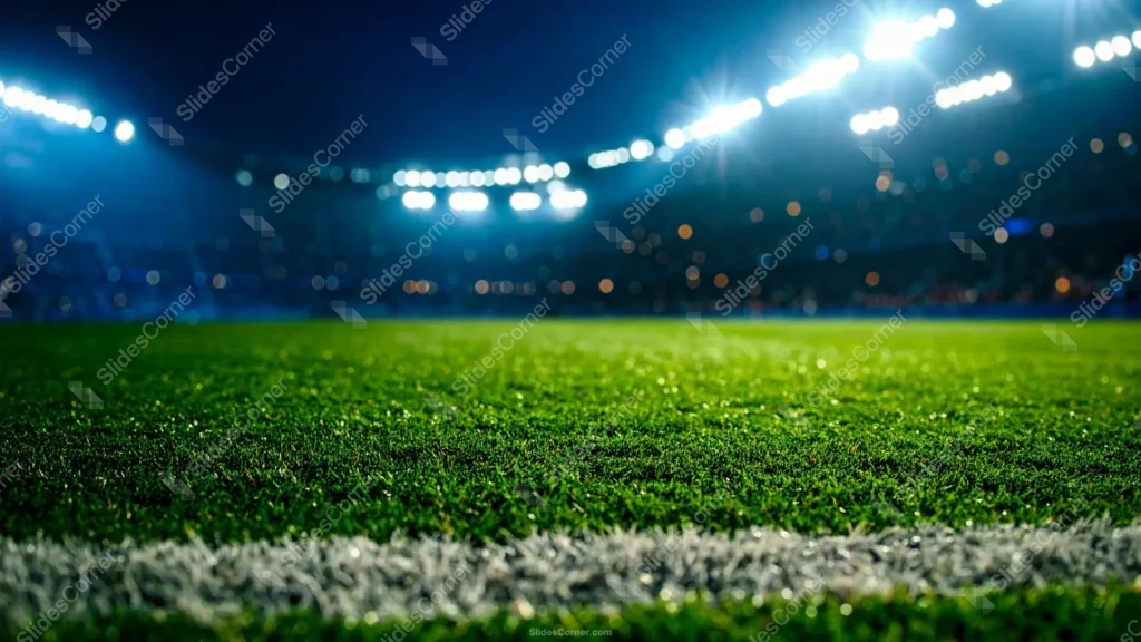 Soccer Background for PowerPoint with Night Stadium Floodlights Soccer Background for PowerPoint with Night Stadium Floodlights