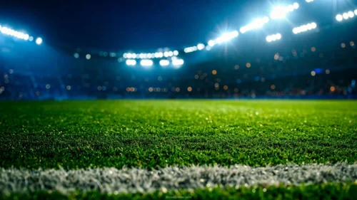 Soccer Background for PowerPoint with Night Stadium Floodlights Soccer Background for PowerPoint with Night Stadium Floodlights