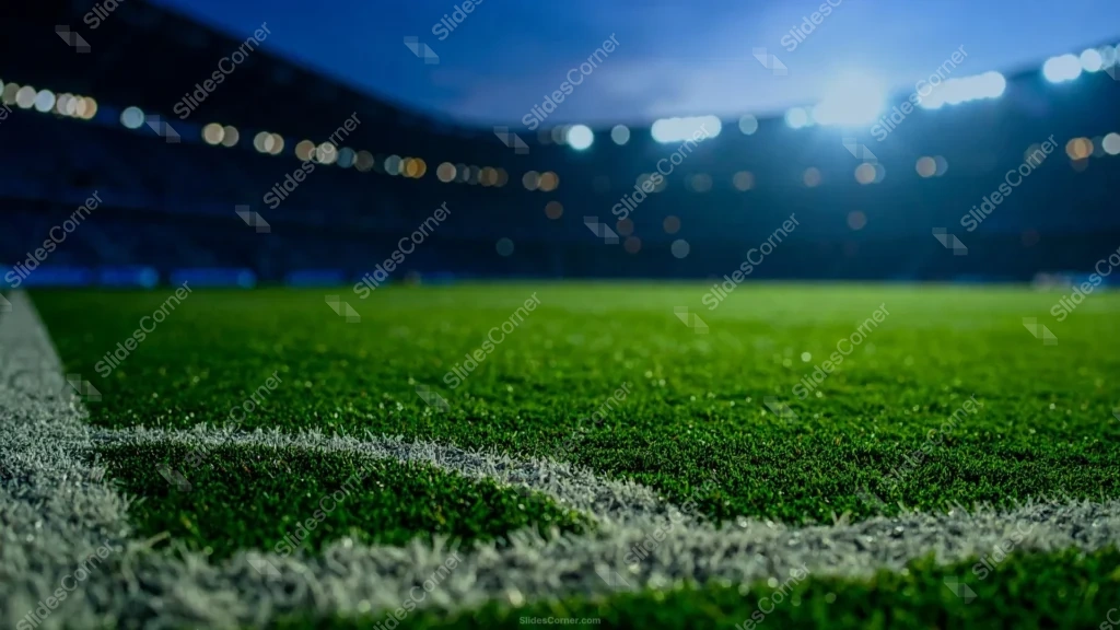 Soccer Background for PowerPoint with a Vibrant Field Corner Soccer Background for PowerPoint with a Vibrant Field Corner