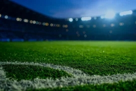 Soccer Background for PowerPoint with a Vibrant Field Corner