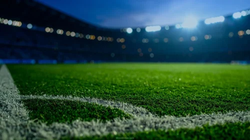 Soccer Background for PowerPoint with a Vibrant Field Corner