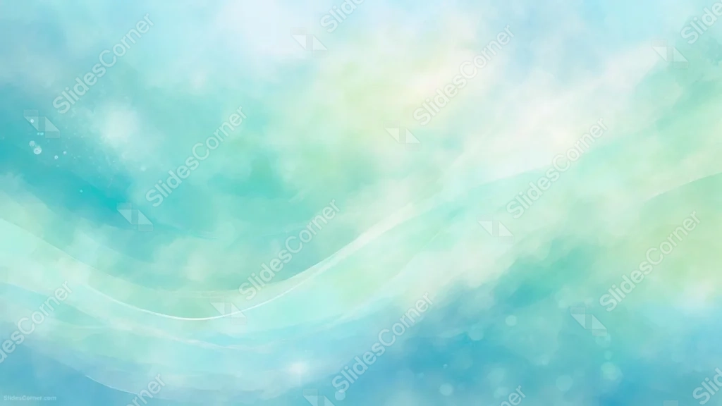 Teal Watercolor Background For PowerPoint With Soft Cloud Wisps Teal Watercolor Background For PowerPoint With Soft Cloud Wisps