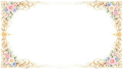Vintage Floral Background for Slides with Gold Scroll Frame Vintage Floral Background for Slides with Gold Scroll Frame