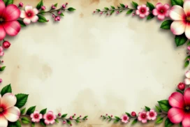 Floral Vintage Background For PowerPoint With A Continuous Garland