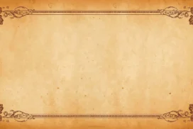 Vintage Parchment Border Background For Slides With Botanical Corners
