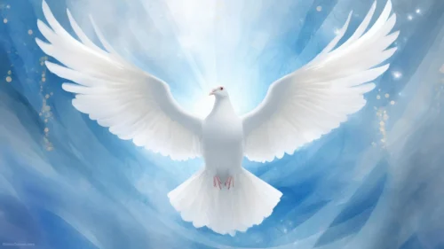 Dove Peace Background For PowerPoint With Glowing Wings Spread Dove Peace Background For PowerPoint With Glowing Wings Spread