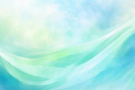 Aesthetic Pastel Background For Google Slides With Mint Green Silk Waves