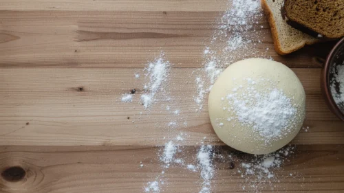 Baking Background For PowerPoint With A Flour-Dusted Dough Ball Baking Background For PowerPoint With A Flour-Dusted Dough Ball