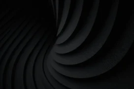 Black Abstract Background For PowerPoint With 3D Curves
