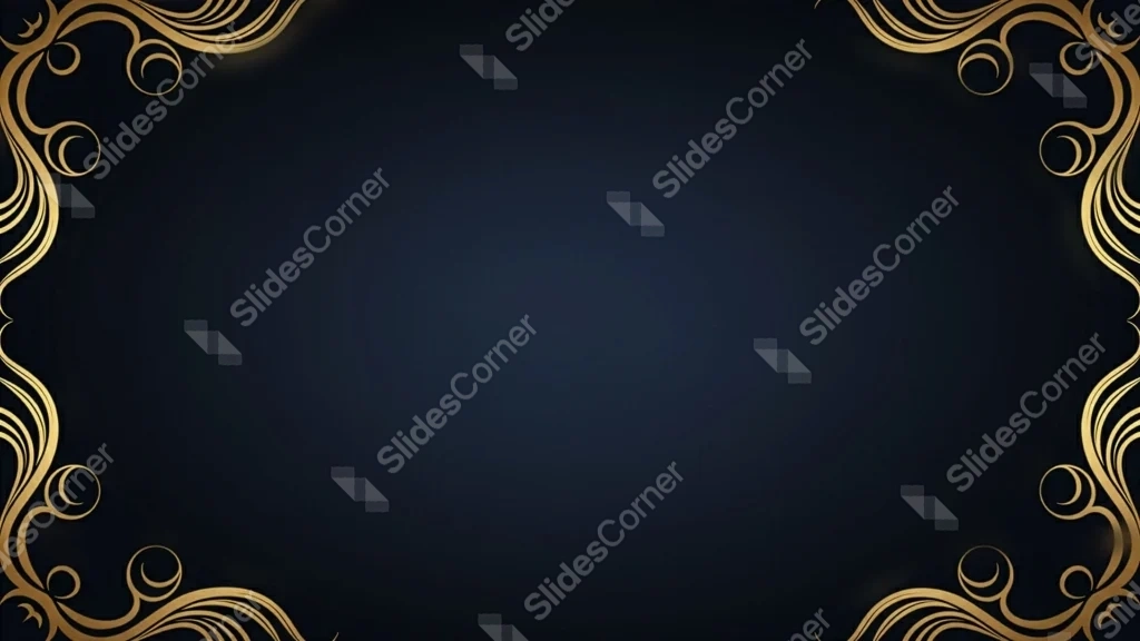 Black Gold Ornate Frame Background For PowerPoint