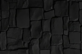 Black Stone Wall Background For PowerPoint With Rough Blocks