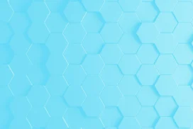 Blue Hexagon Background For PowerPoint With Embossed 3D Tiles