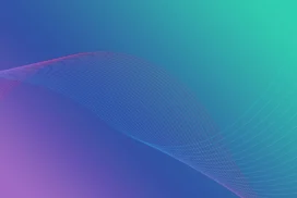 Blue Green Background For PowerPoint With Wave Frequency Lines