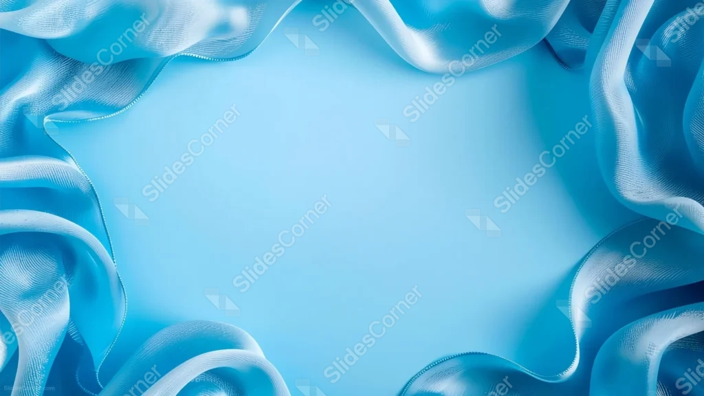 Blue Silk Background For PowerPoint With A Sheer Fabric Frame Blue Silk Background For PowerPoint With A Sheer Fabric Frame