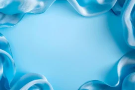 Blue Silk Background For PowerPoint With A Sheer Fabric Frame