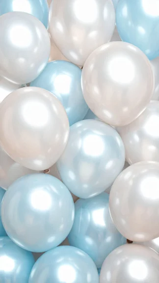Baby Blue White Balloons Wallpaper for Phone – Free 1080×1920 Download