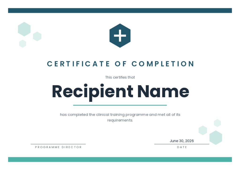 Free Printable Medical Certificate of Completion Template