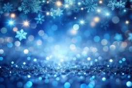 Snow Background For PowerPoint With A Glittering Ground And Star Garland