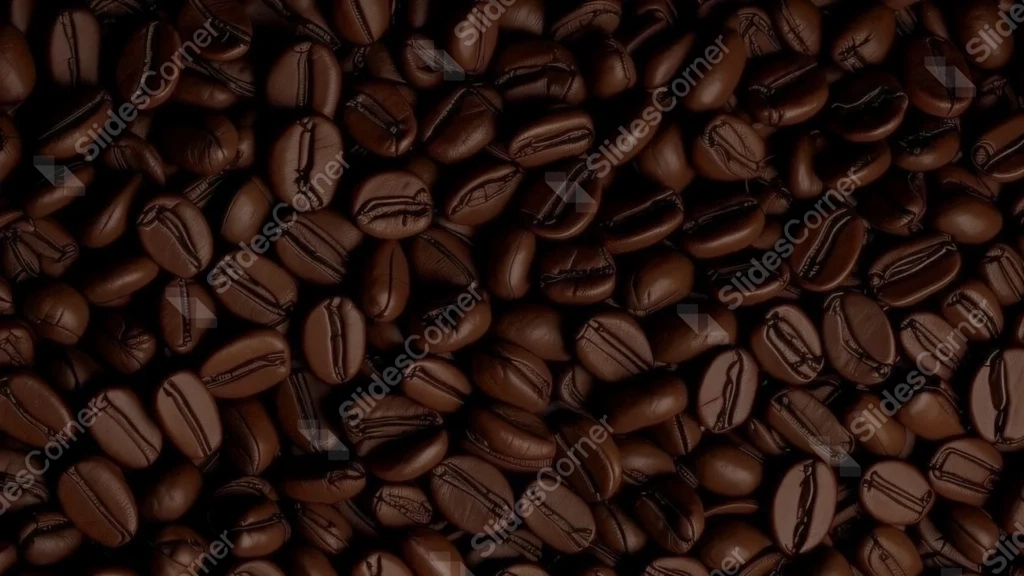 Coffee Beans Background For PowerPoint With Roasted Texture
