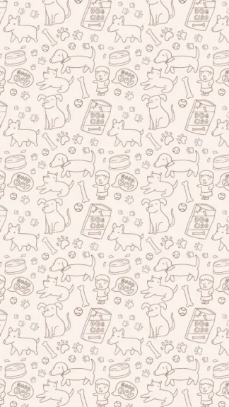 Cute Doodle Dog Pattern Wallpaper for Phone – Free 1080×1920 Download