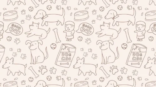 Cute Doodle Dog Pattern Wallpaper for Phone – Free 1080×1920 Download