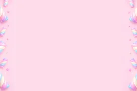 Cute Pink Background For PowerPoint With Marshmallow Candy Sides