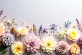 Floral Background For PowerPoint With A Pastel Dahlia Border