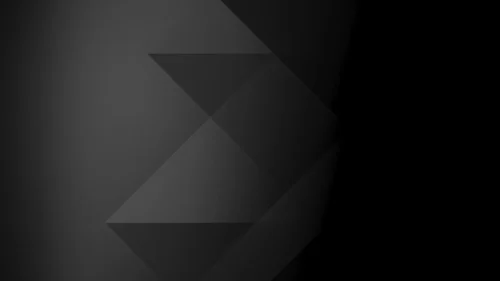 Translucent gray geometric triangles overlapping into a diamond zigzag on a black background for PowerPoint