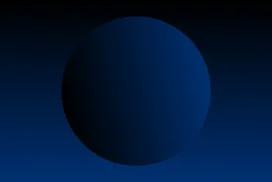Dark Blue 3D Sphere Background For Google Slides With A Glowing Orb