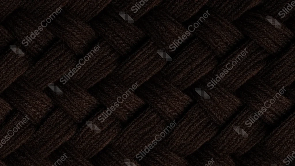 Brown Texture Background For PowerPoint With Woven Cord
