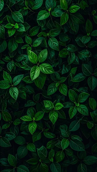 Dark Green Leaves Wallpaper for Phone – Free 1080×1920 Download