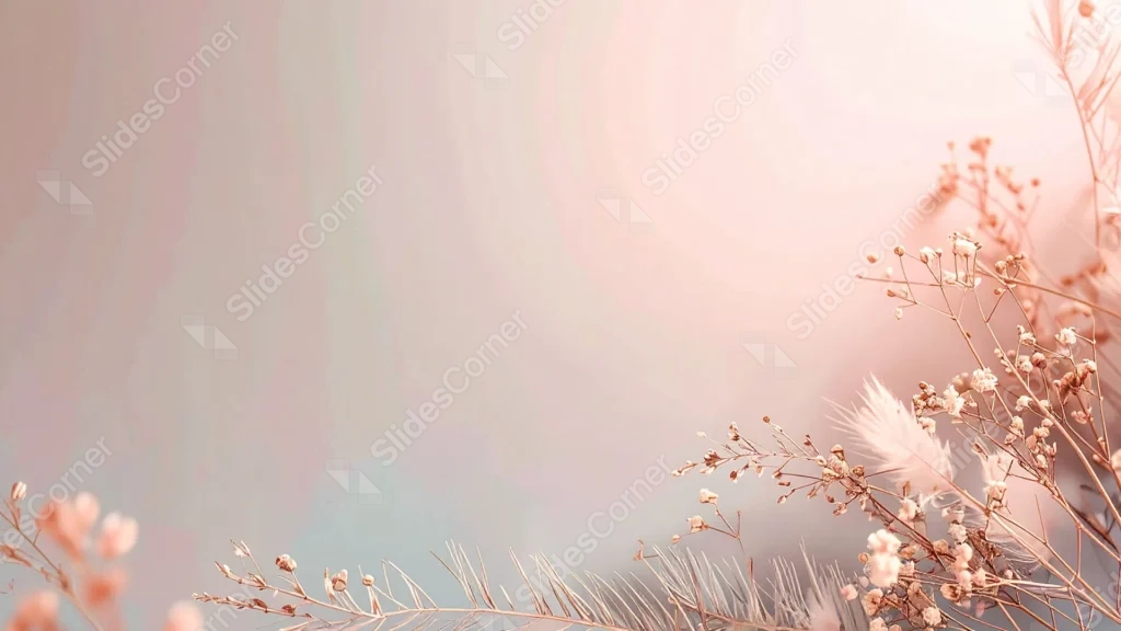 Elegant Floral Background For PowerPoint With Dried Blush Botanicals