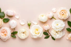 Elegant White Roses Background For PowerPoint