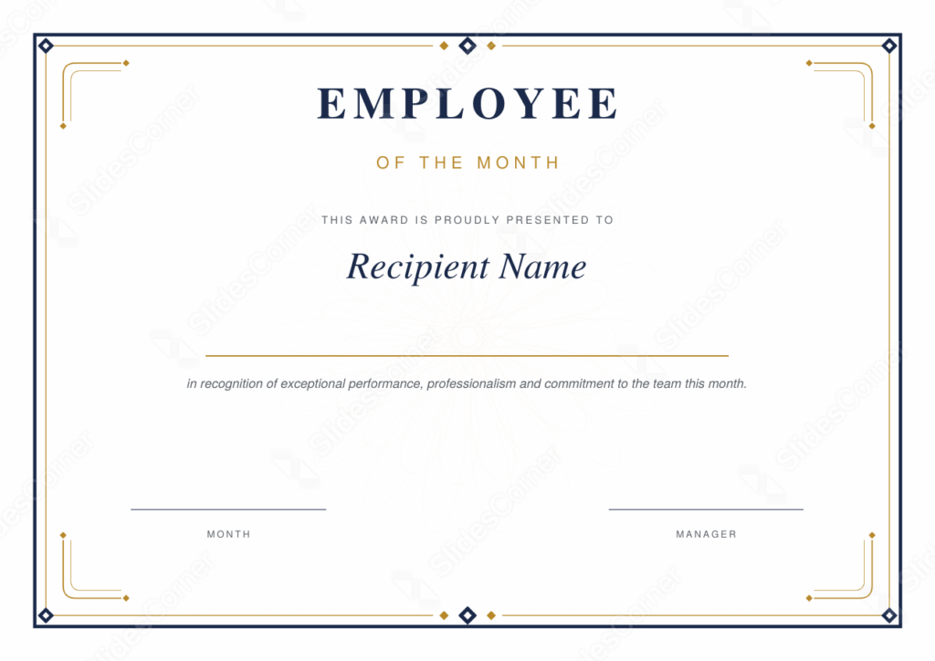 Free Printable Employee of the Month Certificate