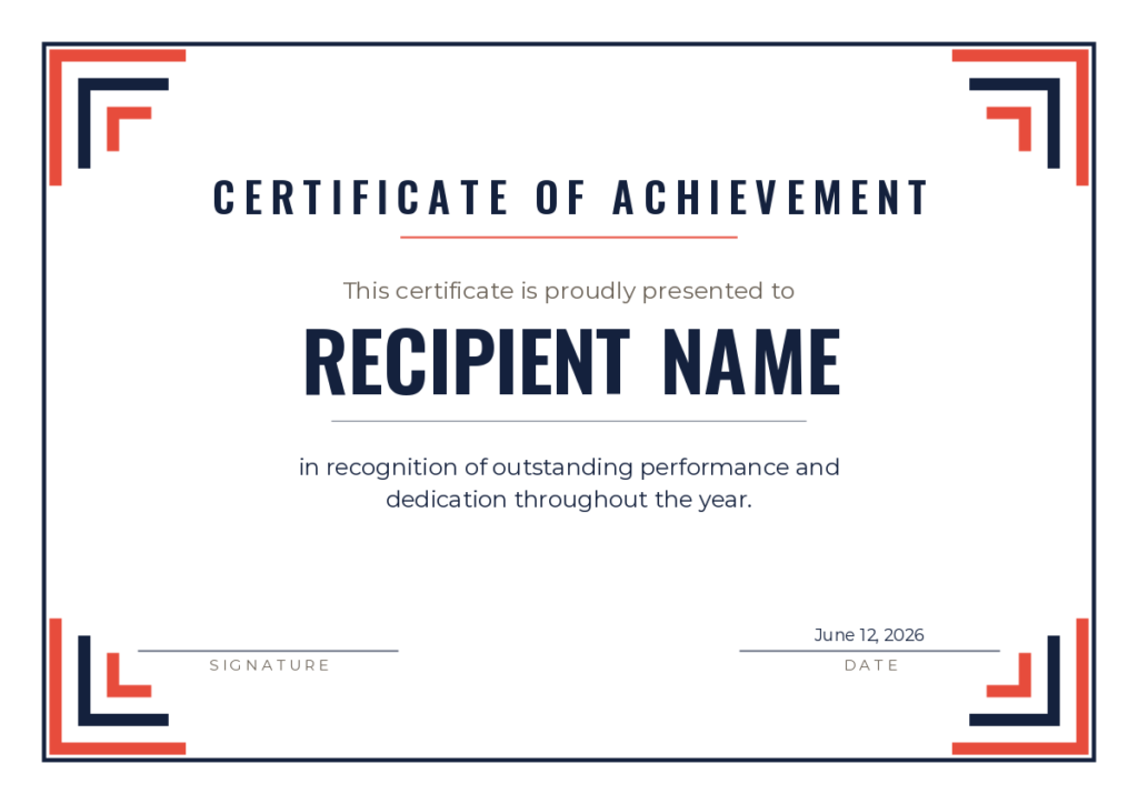 Free Printable Sports Certificate of Participation Template