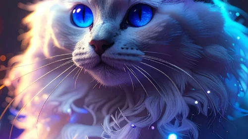 Elemental Fire Cat Neon Wallpaper for Phone – Free 1080×1920 Download
