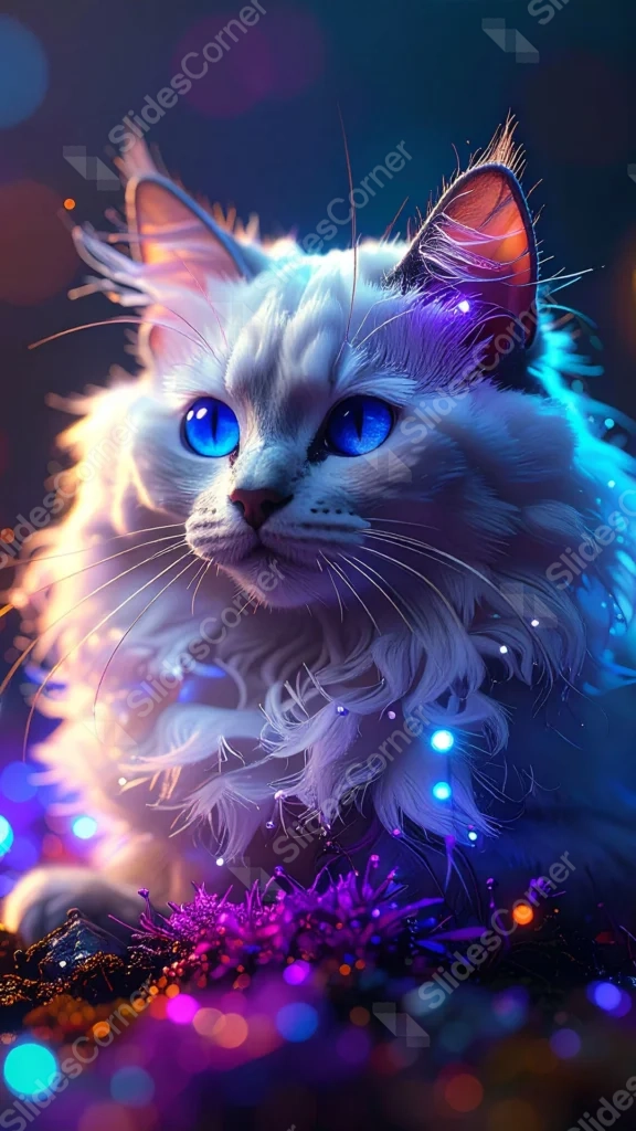 Elemental Fire Cat Neon Wallpaper for Phone – Free 1080×1920 Download