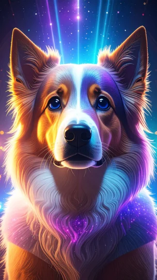 Vibrant Neon Dog Wallpaper for Phone – Free 1080×1920 Download