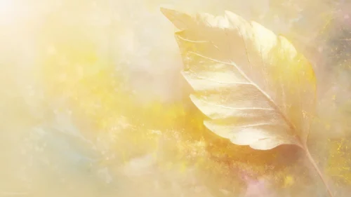 Gold Leaf Background For PowerPoint With A Glowing Autumn Sparkle Gold Leaf Background For PowerPoint With A Glowing Autumn Sparkle
